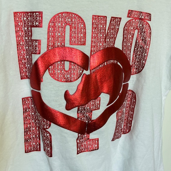 Ecko Unlimited Tops - Ecko Red Women’s White Graphic Tee with Red Logo | Size Medium